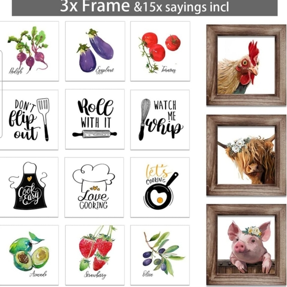 Farmhouse interchangeable canvas prints with 3 frames - Picture 2 of 6